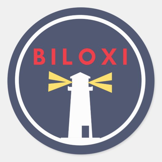 De vuurtoren van Biloxi Ronde Sticker (Voorkant)