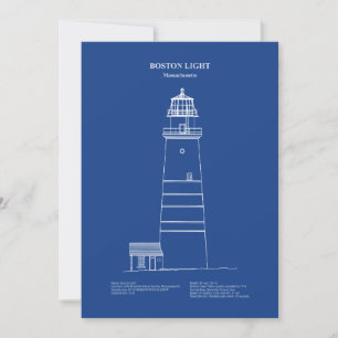 De vuurtoren van Boston - Massachusetts - AD Bedankkaart