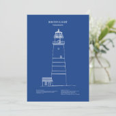 De vuurtoren van Boston - Massachusetts - AD Bedankkaart (Staand voorkant)