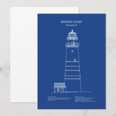 De vuurtoren van Boston - Massachusetts - AD Bedankkaart (Voorkant / Achterkant)