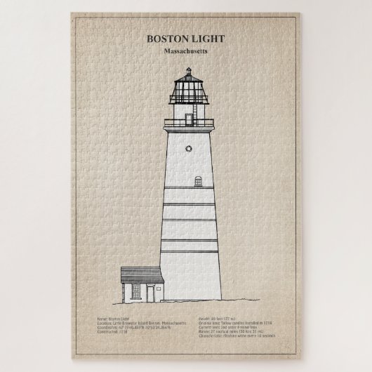 De vuurtoren van Boston - Massachusetts - SBD Legpuzzel (Verticaal)