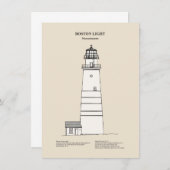 De vuurtoren van Boston - Massachusetts - SBD Notitiekaartje (Voorkant / Achterkant)