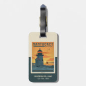 De vuurtoren van Brant Point | Nantucket MA Bagagelabel (Achterkant verticaal)