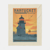 De vuurtoren van Brant Point | Nantucket MA Fleece Deken (Voorkant)
