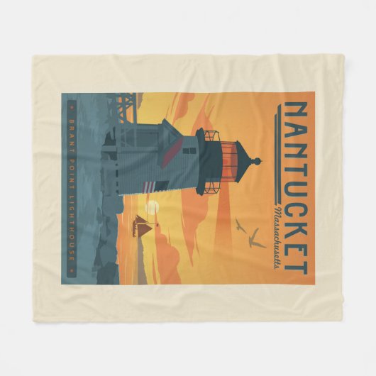 De vuurtoren van Brant Point | Nantucket MA Fleece Deken (Voorkant (Horizontaal))