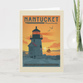 De vuurtoren van Brant Point | Nantucket MA Kaart (Voorkant)