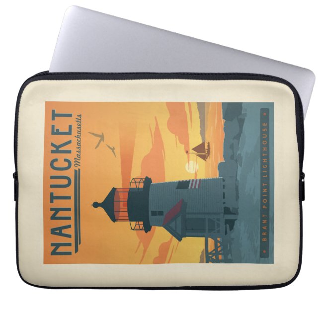 De vuurtoren van Brant Point | Nantucket MA Laptop Sleeve (Voorkant)