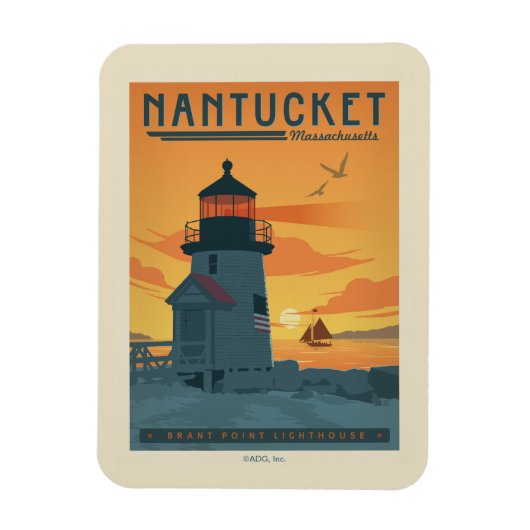 De vuurtoren van Brant Point | Nantucket MA Magneet (Verticaal)