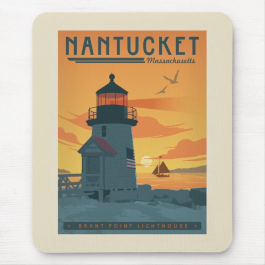 De vuurtoren van Brant Point | Nantucket MA Muismat (Voorkant)