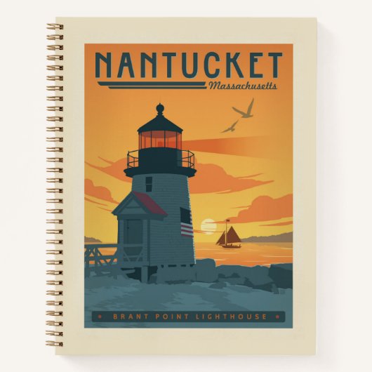 De vuurtoren van Brant Point | Nantucket MA Notitieboek (Voorkant)