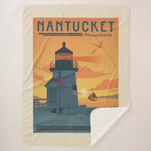 De vuurtoren van Brant Point | Nantucket MA Sherpa Deken (Voorkant)
