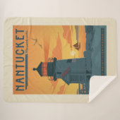 De vuurtoren van Brant Point | Nantucket MA Sherpa Deken (Voorkant (horizontaal))
