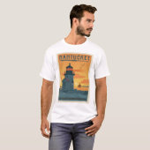 De vuurtoren van Brant Point | Nantucket MA T-shirt (Voorkant volledig)