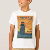 De vuurtoren van Brant Point | Nantucket MA T-shirt (Voorkant)