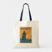 De vuurtoren van Brant Point | Nantucket MA Tote Bag (Achterkant)