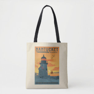 De vuurtoren van Brant Point   Nantucket MA Tote Bag