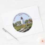 De vuurtoren van Burnt Island, Maine Ronde Sticker (Envelop)