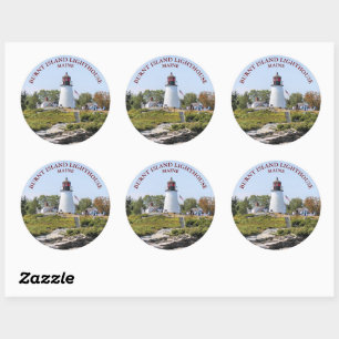 De vuurtoren van Burnt Island, Maine Ronde Sticker