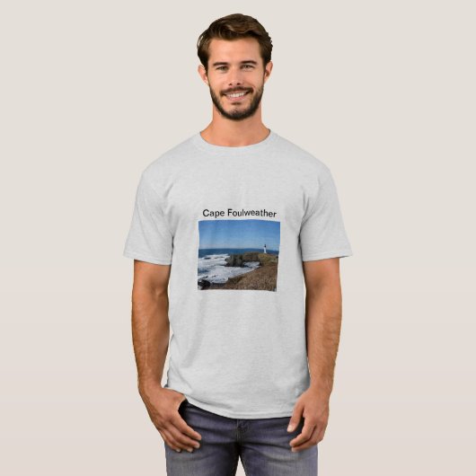 De vuurtoren van Cape Foulweather T-shirt (Voorkant volledig)