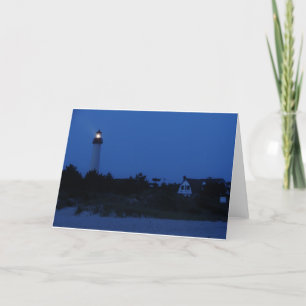 De vuurtoren van Cape May in het Dusk wenskaart Kaart
