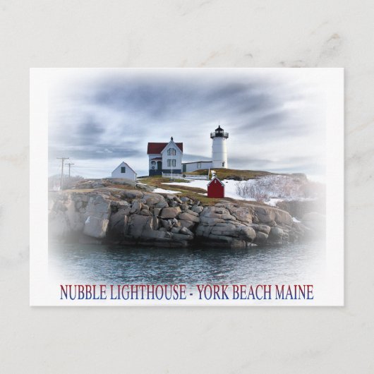 De vuurtoren van Cape Neddick, York, Maine Briefkaart (Voorkant)