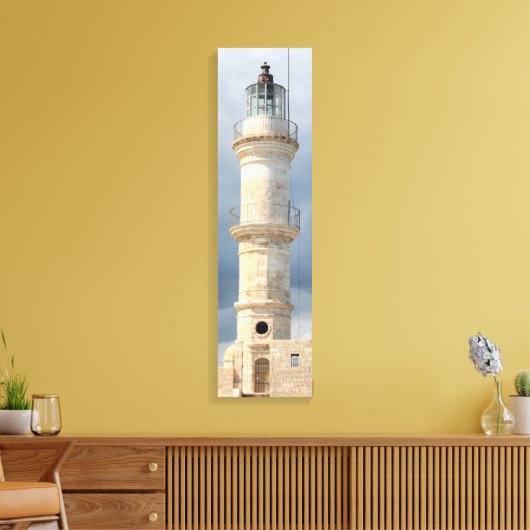 De vuurtoren van Chania Vertical Canvas Kunst (Insitu (Woonkamer))