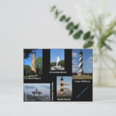 De vuurtoren van de buitenbanken briefkaart (Staand voorkant)