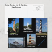 De vuurtoren van de buitenbanken briefkaart (Voorkant / Achterkant)