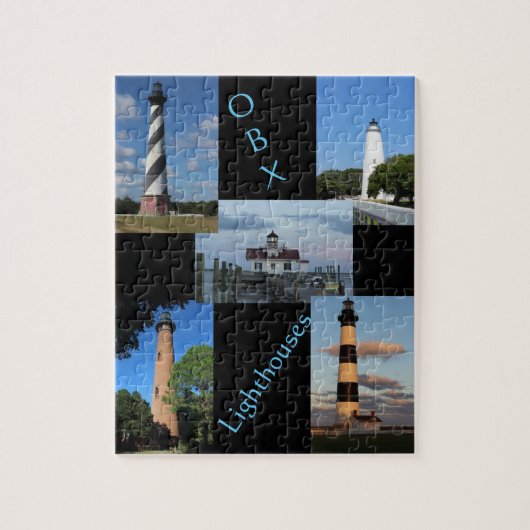 De vuurtoren van de buitenbanken legpuzzel (Verticaal)
