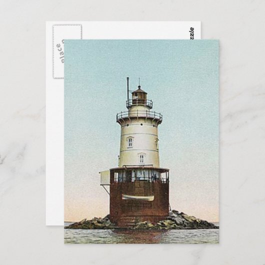 De Vuurtoren van de Richel van de Haven van Briefkaart (Voorkant / Achterkant)