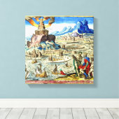 De vuurtoren van de stad Alexandrië Canvas Afdruk (Insitu (Houten vloer))