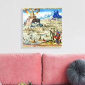 De vuurtoren van de stad Alexandrië Canvas Afdruk (Insitu (Woonkamer))