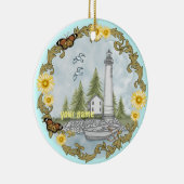 De vuurtoren van Floral Alabama Keramisch Ornament (Rechts)