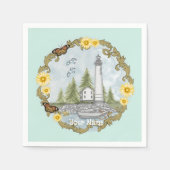 De vuurtoren van Floral Alabama Servet (Voorkant)