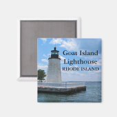 De vuurtoren van Goat Island, de magneet van Rhode (Voorkant / Achterkant)