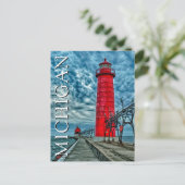 De vuurtoren van Grand Haven | Michigan Briefkaart (Staand voorkant)