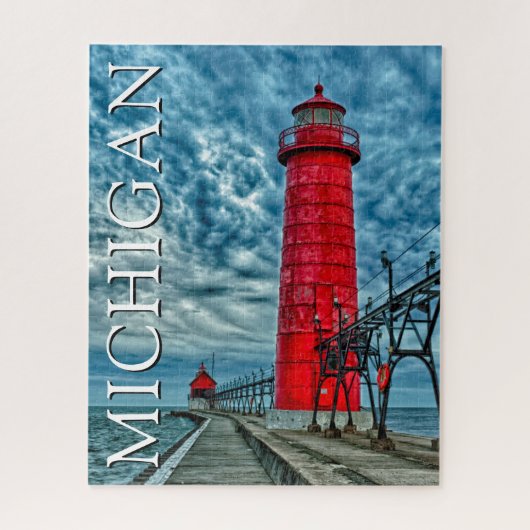 De vuurtoren van Grand Haven | Michigan Legpuzzel (Verticaal)