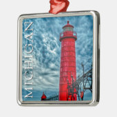 De vuurtoren van Grand Haven | Michigan Metalen Ornament (Links)