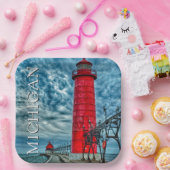 De vuurtoren van Grand Haven | Michigan Papieren Bordje (Feest)