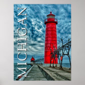 De vuurtoren van Grand Haven | Michigan Poster (Voorkant)