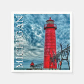 De vuurtoren van Grand Haven | Michigan Servet (Voorkant)