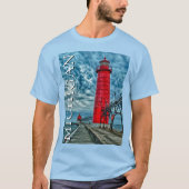 De vuurtoren van Grand Haven | Michigan T-shirt (Voorkant)