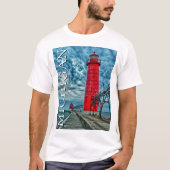 De vuurtoren van Grand Haven | Michigan T-shirt (Voorkant)