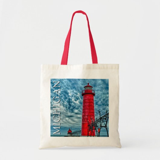 De vuurtoren van Grand Haven | Michigan Tote Bag (Voorkant)