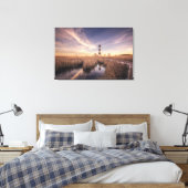 De vuurtoren van het eiland Bodie op Sunset Canvas Afdruk (Insitu (Slaapkamer))