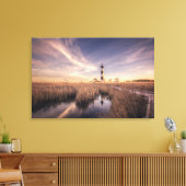 De vuurtoren van het eiland Bodie op Sunset Canvas Afdruk (Insitu (Woonkamer))