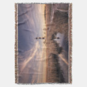 De vuurtoren van het eiland Bodie op Sunset Deken (Voorkant Verticaal)