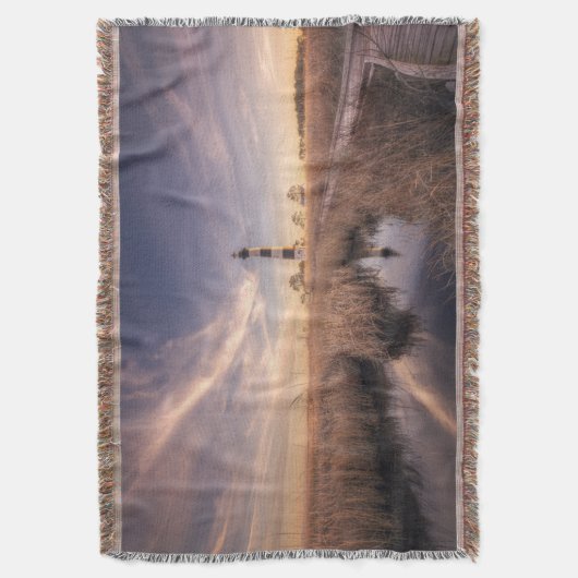 De vuurtoren van het eiland Bodie op Sunset Deken (Voorkant Verticaal)