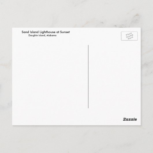 De Vuurtoren van het Eiland van het zand bij Briefkaart (Achterkant)