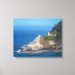 De vuurtoren van het Heceta-hoofd aan de kust van  Canvas Afdruk